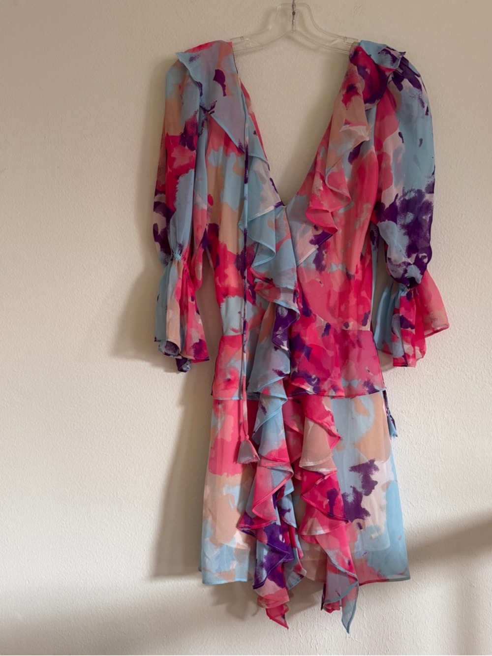 Misa Los Angeles Evele Ruffle Dress Small Floral Boho Fairycore Resort Coquette